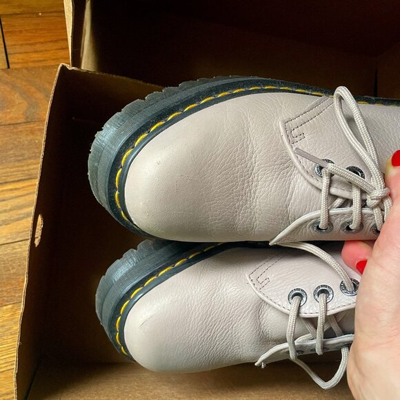 Dr Martens 1461 II Leather Platform Shoes Size 8 Taupe - Picture 2 of 3